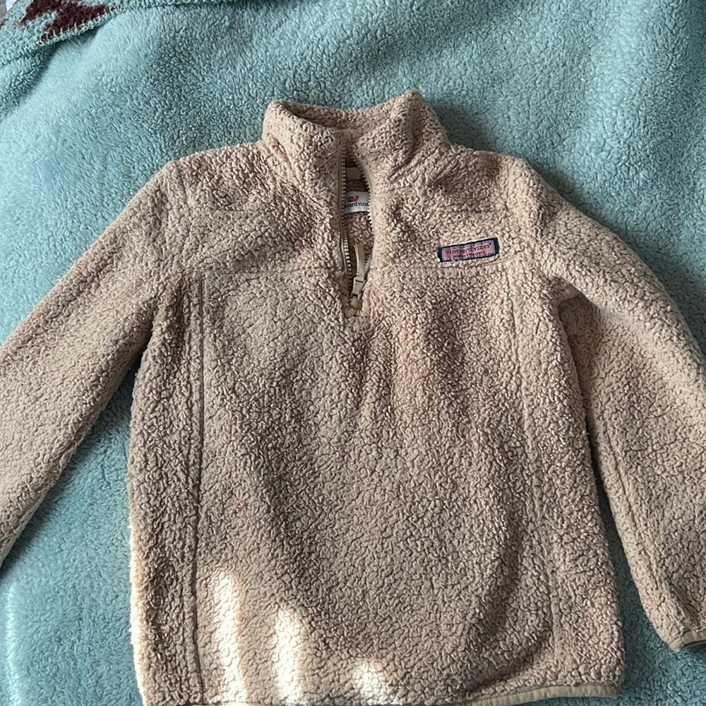 Girls teddy bear vineyard vines quarter zip